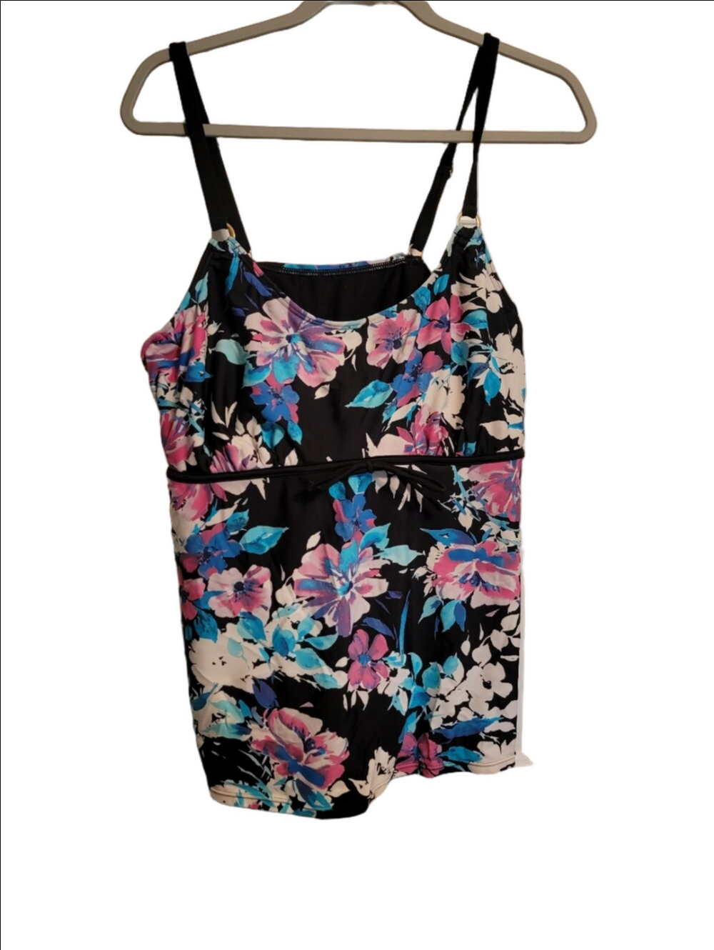 A&I Dark Floral Tankini Top, Underwire, Size 22W